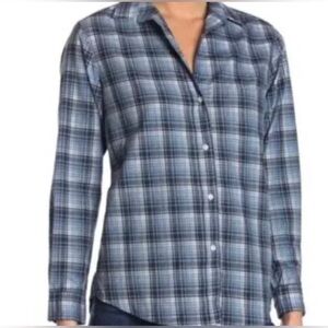 Grayson The Hero Blue Plaid Button Up Shirt Size‎ 3